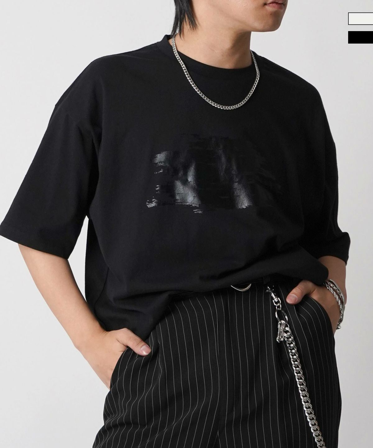 LGBトラプリント 半袖チュニック ブラック LGBトラプリント 半袖チュニック ブラック