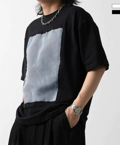 Confirm（コンファーム）オーガンジー / カットオフ switching Tee 切替半袖Tシャツ メンズ レディース