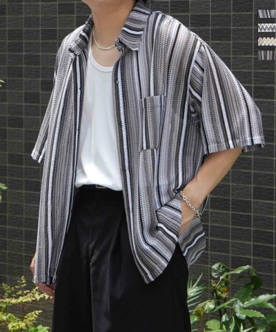 Confirm（コンファーム）レースシアー半袖ルーズシャツ