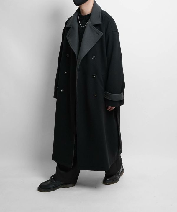 奇天烈 変形 オーバーサイズ ファー ドッキング ミリタリー コート 秋冬 Confirm（コンファーム）オーバーサイズ ウールライク メルトン