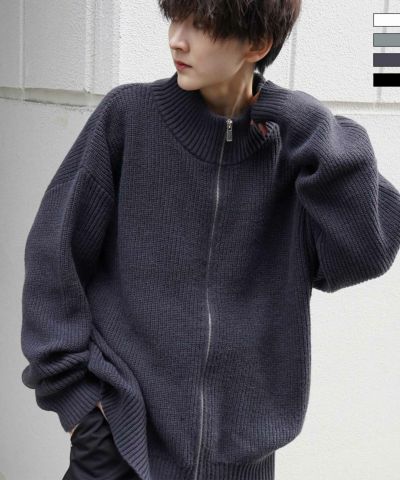 Confirm（コンファーム）ビッグシルエット 畦編み フルジップドライバーズニット ユニセックス