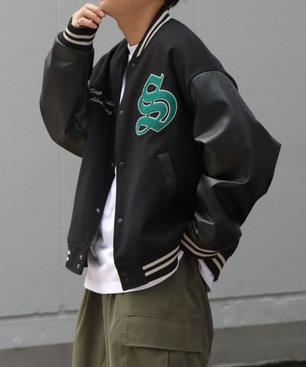 ILL'S（イルズ）サガラワッペン刺繍 ビッグシルエットスタジャン