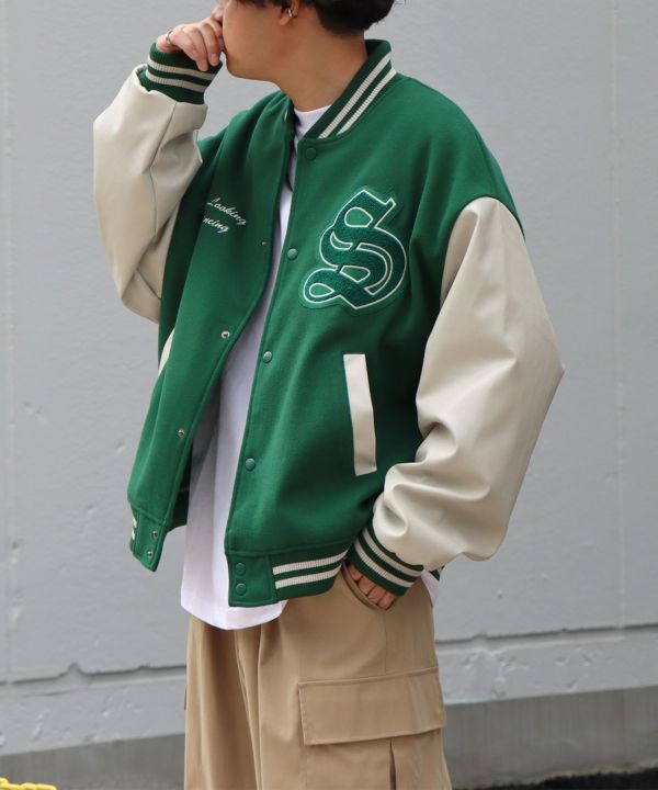 ILL'S（イルズ）サガラワッペン刺繍 ビッグシルエットスタジャン