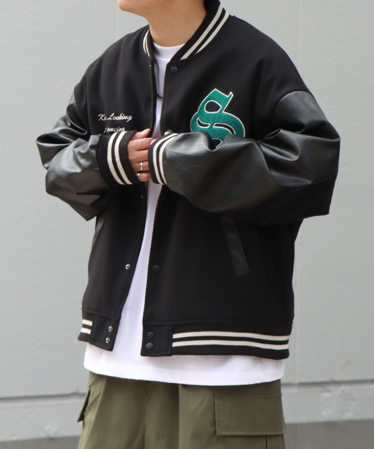 ILL'S（イルズ）サガラワッペン刺繍 ビッグシルエットスタジャン