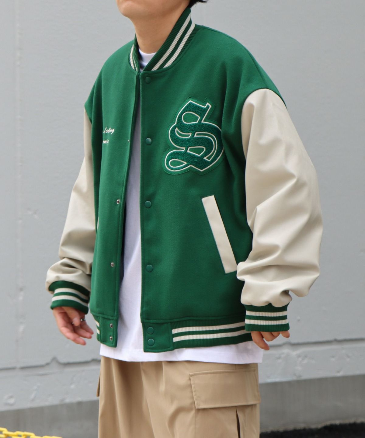 ILL'S（イルズ）サガラワッペン刺繍 ビッグシルエットスタジャン