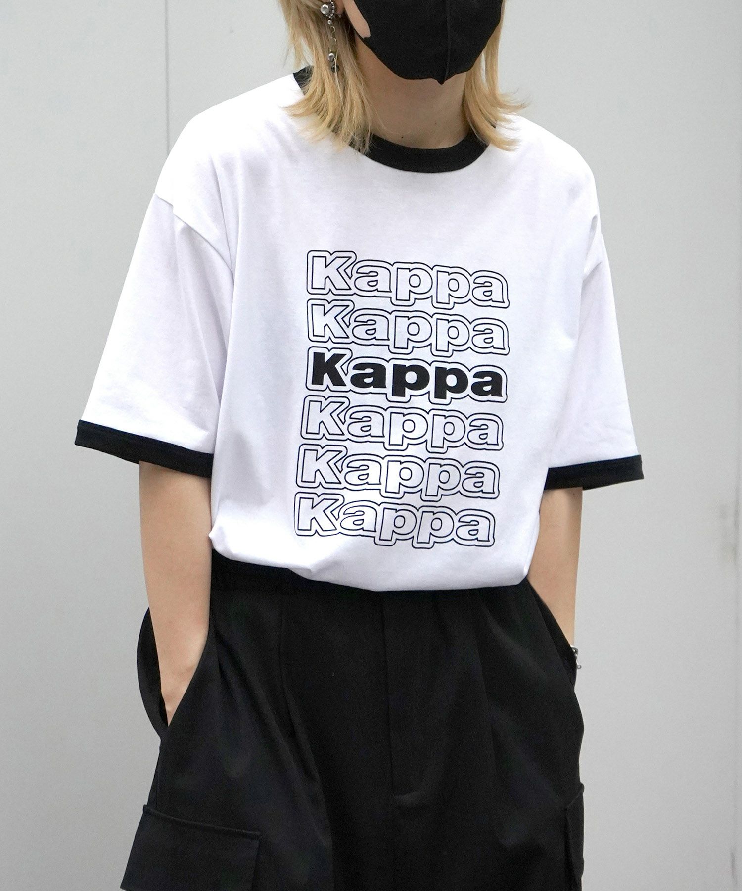 KAPPA（カッパ）ブランドロゴプリント ビッグシルエット 半袖リンガーT