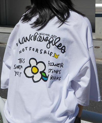 MARK GONZALES ARTWORK COLLECTION(マーク ゴンザレス)　フロント / バックプリント ワンポイント刺繍 モチーフ ビッグシルエットTシャツ ユニセックス カットソー