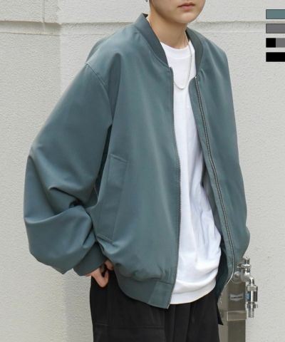 Confirm（コンファーム）ビッグシルエット スタンドネックブルゾン / MA-1リブブルゾン フルジップジャケット