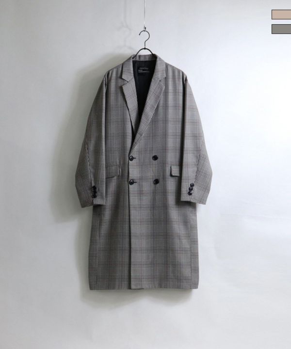 チェック柄 ダブルブレスト チェスターコート SITRY チェスターコート コート Wool Chester Coat/別注