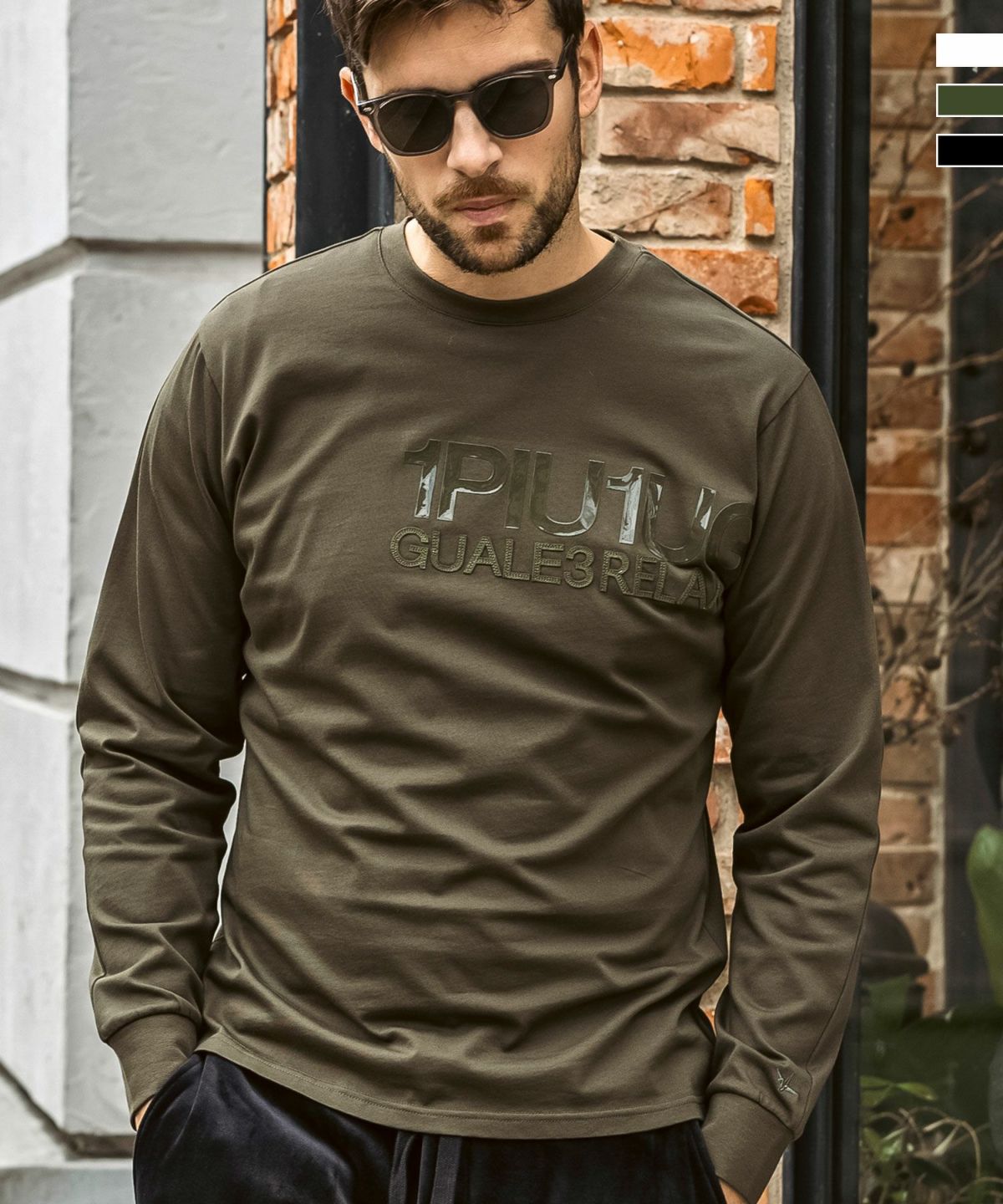 1PIU1UGUALE3 RELAX ロンT 1PIU1UGUALE3 RELAX ウノピュウノウグァーレトレ 長袖Tシャツ