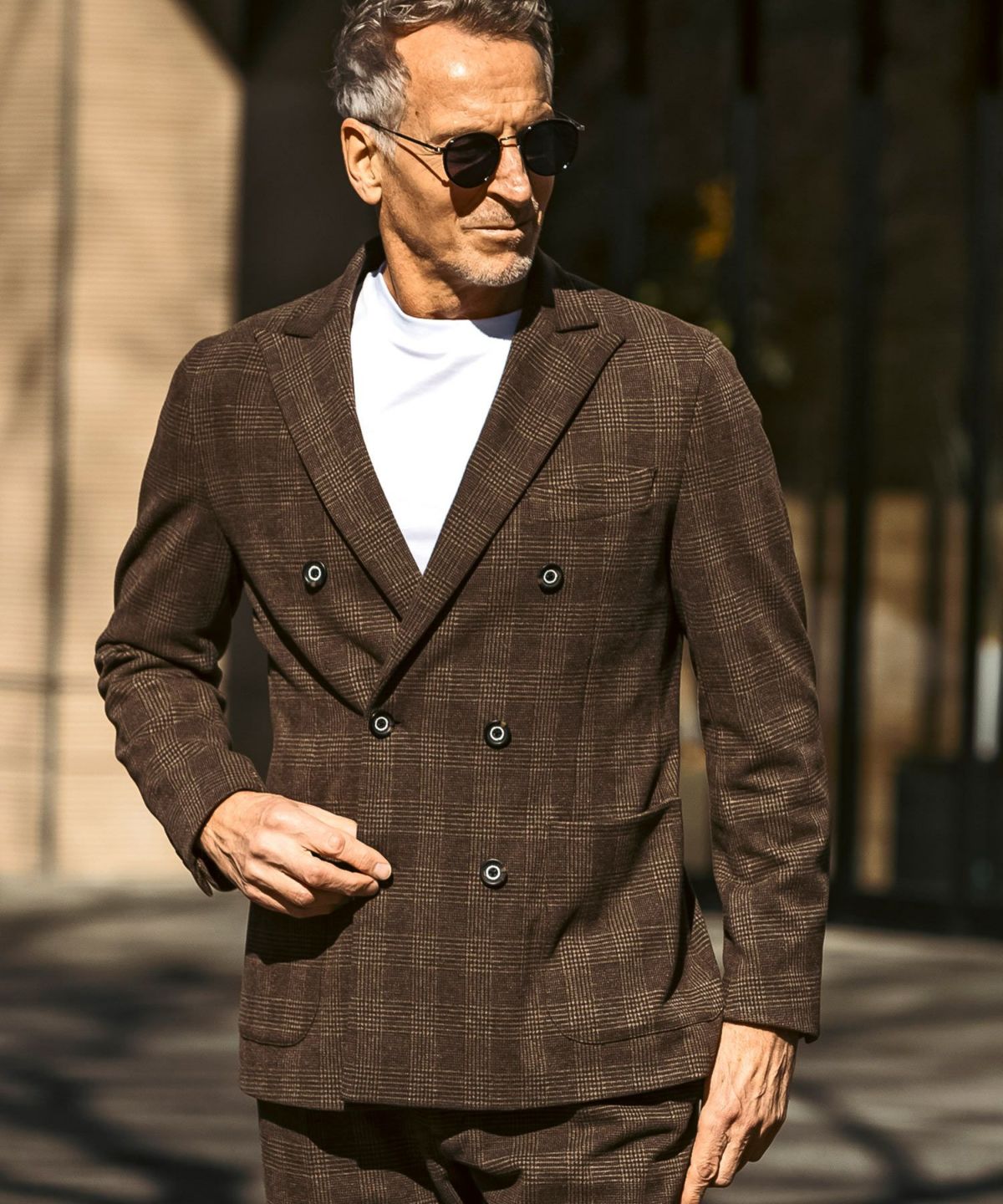 1PIU1UGUALE3 RELAX ウノピゥウノウグァーレトレ リラックス グレンチェックダブルブレストジャケット メンズ テーラード スーツ 秋冬 きれいめ ブランド 1PIU1UGUALE3 RELAX(ウノピゥウノウグァーレトレ リラックス)グレン