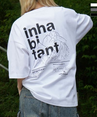 ILL’S(イルズ)【INHABITANT】ビッグシルエット バックプリント半袖Tシャツ