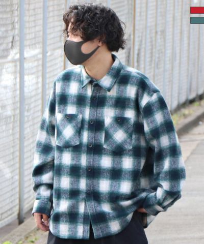 ILL’S(イルズ) ビッグシルエットオンブレチェックシャツジャケット
