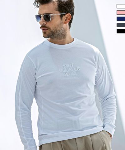 1PIU1UGUALE3 RELAX(ウノピゥウノウグァーレトレ リラックス)コンビネーションロゴロングTシャツ 8月下旬お届け