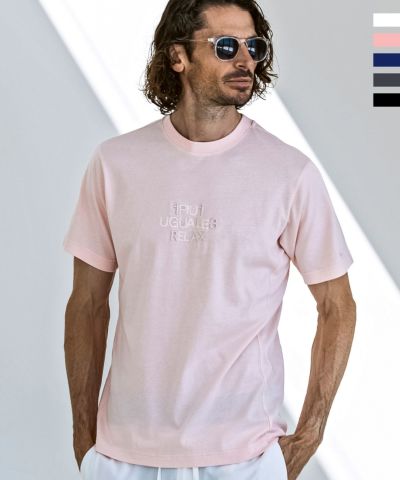 1PIU1UGUALE3 RELAX(ウノピゥウノウグァーレトレ リラックス)コンビネーションロゴ半袖Tシャツ 8月下旬お届け