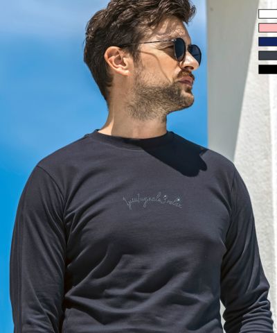 1PIU1UGUALE3 RELAX(ウノピゥウノウグァーレトレ リラックス)ラインストーンカーシヴロゴロングTシャツ 8月下旬お届け