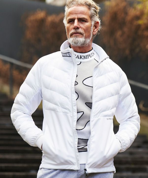 LUXEAKMPLUS(リュクスエイケイエムプラス)ゴルフ ラインカモ長袖ニット