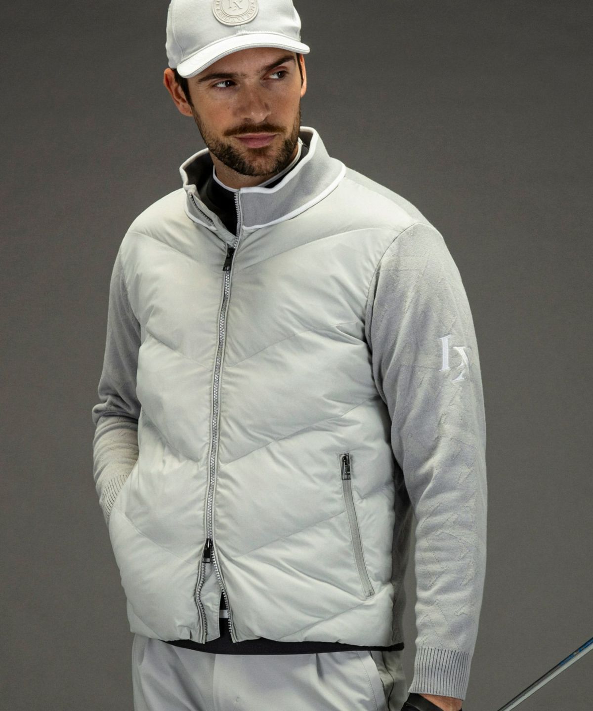 LUXEAKMPLUS スタンドネック ドッキング パデッドジャケット L LUXEAKMPLUS スタンドネック ドッキング パデッドジャケット L SHIFFON