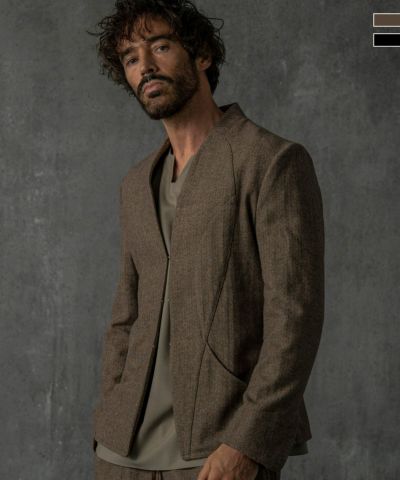 C DIEM(カルペディエム)レザーパイピングモックネックシャツ