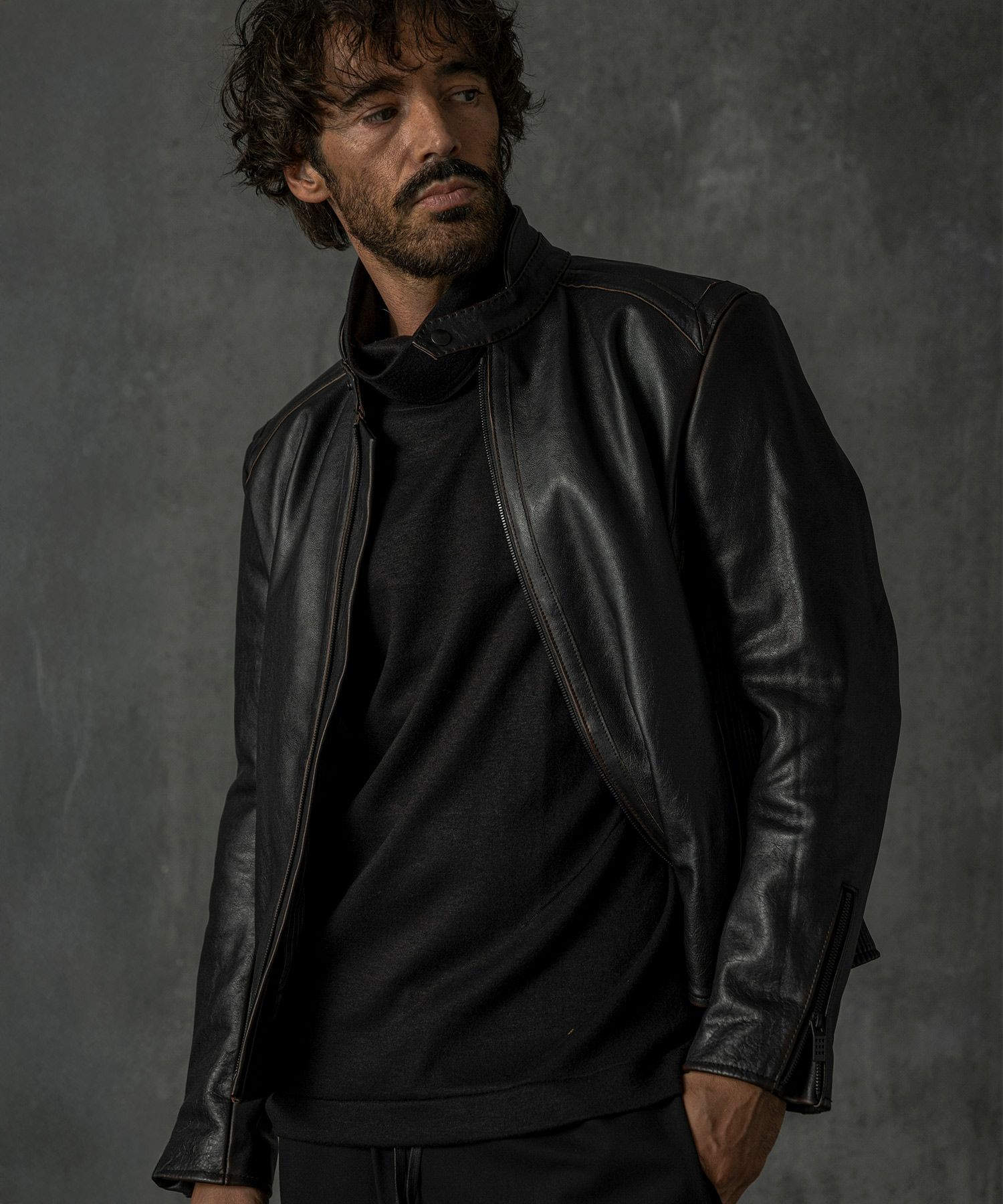 C DIEM ストレッチシープレザーコンビジャケット C DIEM(カルペディエム)ティーコアシングルライダース | SHIFFON公式