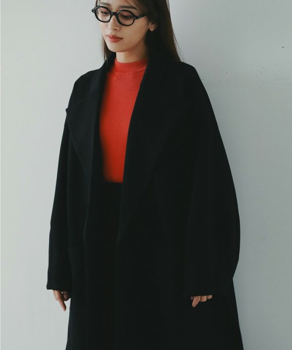 【洗える】スムースロングカジュアルコート 洗える】スムースロングカジュアルコート