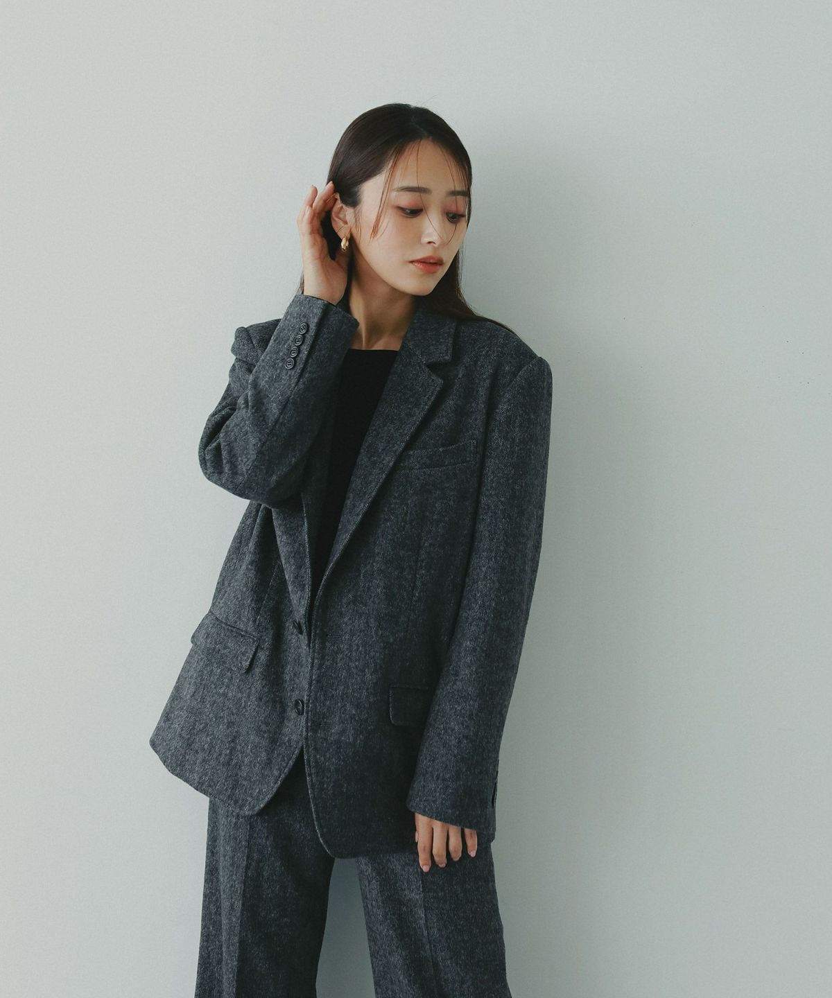 ADORE ヘリンボーンツイードジャケット　アドーア セール】 リバーヘリンボーンジャケットコート （テーラードジャケット