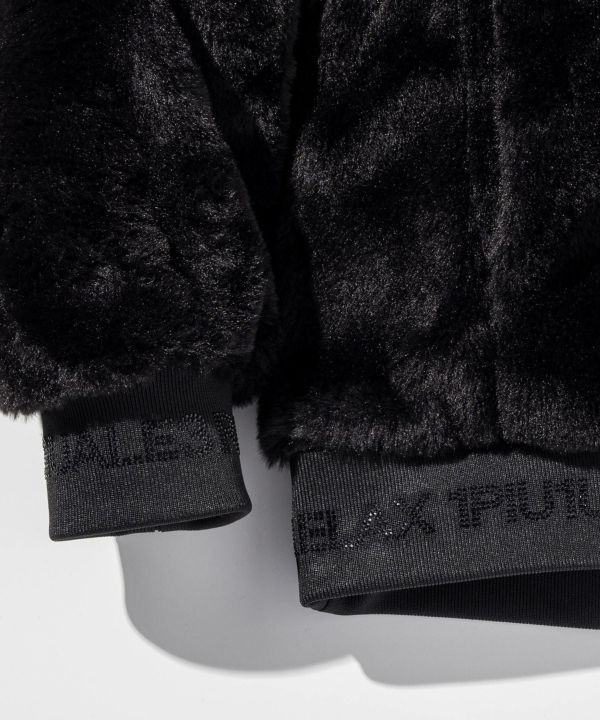 ウノピゥウノウグァーレトレ リラックス（1PIU1UGUALE3 RELAX）/1PIU1UGUALE3 RELAX ラインストーンロゴファーブルゾン 1PIU1UGUALE3 RELAX(ウノピゥウノウグァーレトレ リラックス)ライン