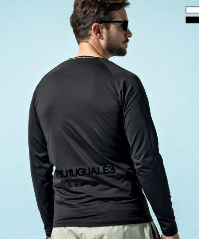 1PIU1UGUALE3 RELAX(ウノピゥウノウグァーレトレ リラックス)裏起毛クルーネックロゴロングTシャツ / スノーボード / スノーウェア /インナー 9月下旬お届け