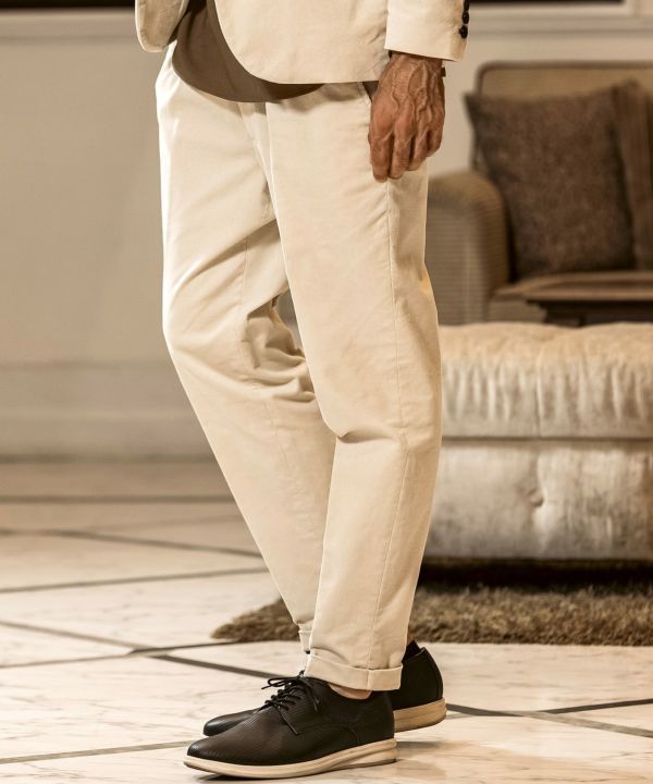 AKM ストレッチ　ナイロン　スラックスパンツ　白　S N/Cスラブストレッチスラックス｜メンズファッション通販 MEN'S
