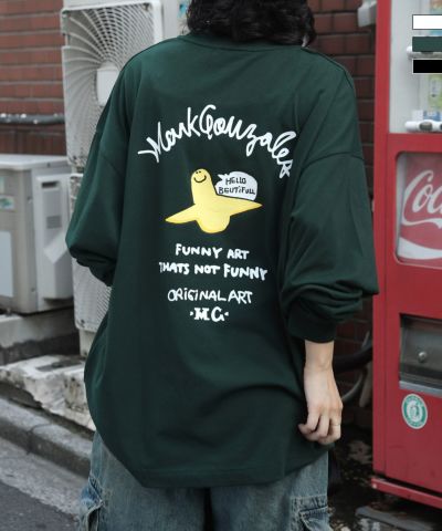 MARK GONZALES ARTWORK COLLECTION(マーク ゴンザレス)ワンポイント刺繍 / アーチロゴバックプリント ビッグシルエットロンT