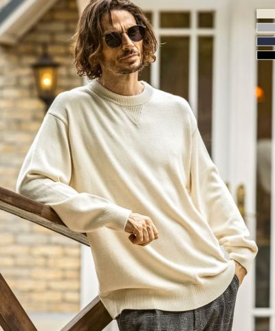 JH junhashimoto(ジェイエイチ ジュンハシモト)コットンカシミヤクルーネックニット