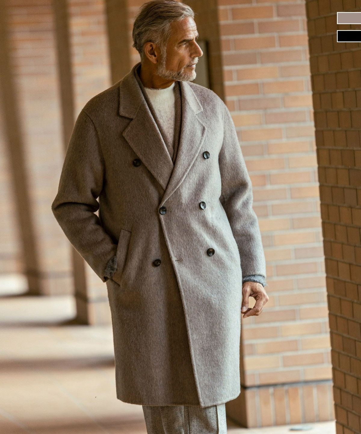 定価10万 AKM WOOL CASHMERE MELTON Pコート S 黒 Regular price: 98,000 yen, AKM WOOL CASHMERE MELTON P-Coat, Size S