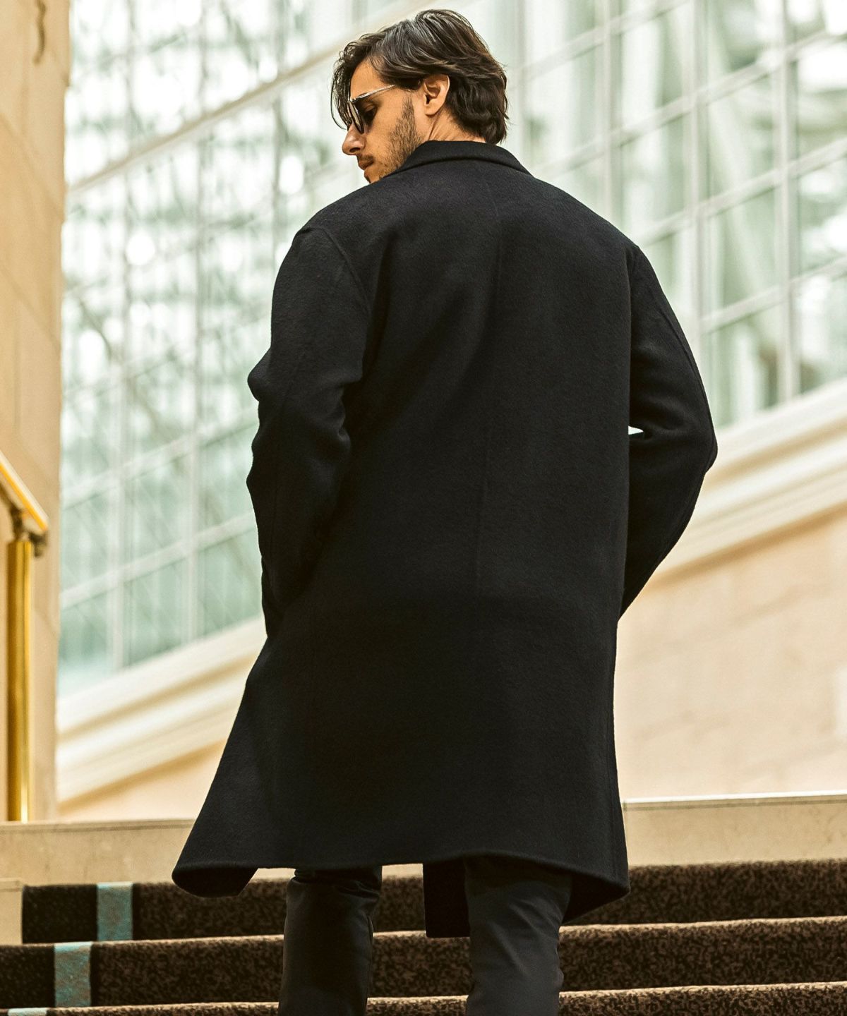 定価12.1万 AKM YAK MELTON STAND ROPE コート M黒 定価12 1万 AKM YAK MELTON STAND ROPE COAT サイズS 黒 メルトン