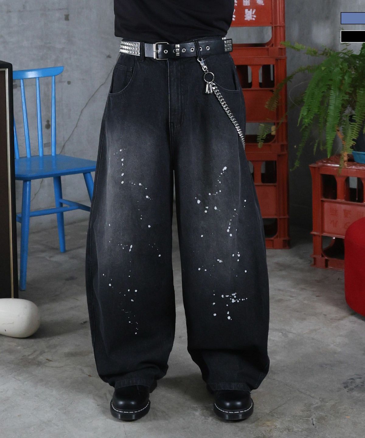 ILL'S（イルズ）バレルレッグ ペインドデニムパンツ | SHIFFON公式通販