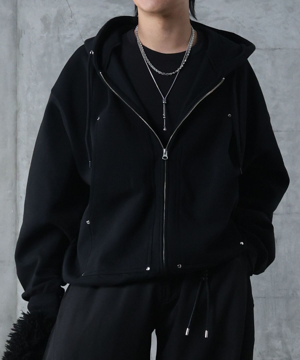 Confirm(コンファーム)ダブルポケット スタッズ リベット フルジップ