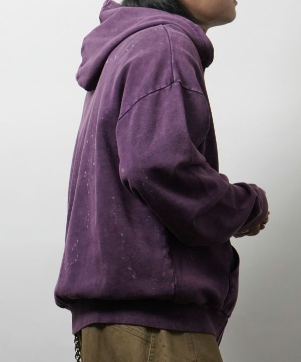 ILL'S(イルズ)トライバルハート刺繍 フルジップパーカー グランジ加工