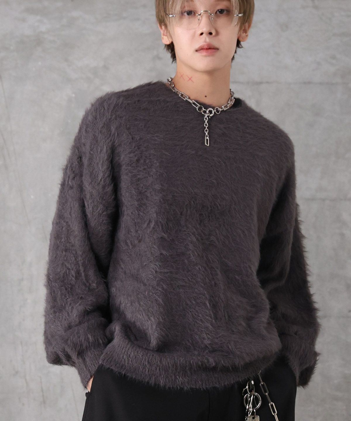 Confirm(コンファーム)モヘアライク シャギー プルオーバーニット