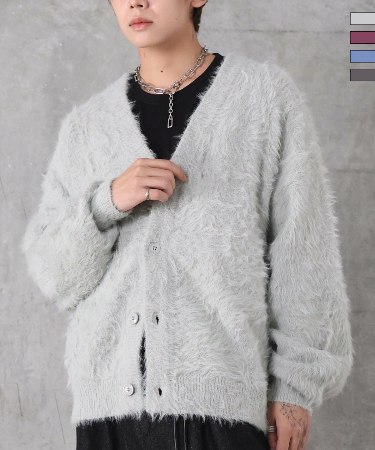 Confirm(コンファーム)モヘアライク シャギー ニット カーディガン