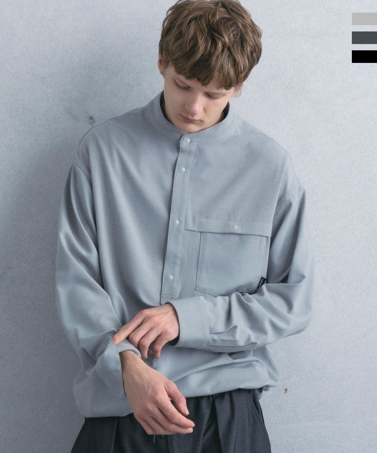 phenix(プラスフェニックス)PULLOVER BAND COLLAR SHIRT プルオーバー